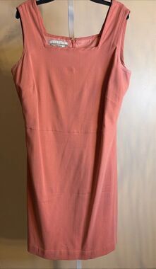 TOMMY BAHAMA Coral Pink palm tree sleeveless silk shift dress Size 10 Tank